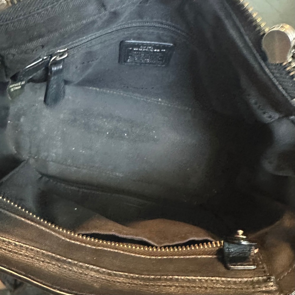 Coach Bandana Rivet Swagger 21 Black mini Leather Satchel Crossbody Bag Gunmetal - Picture 9 of 10